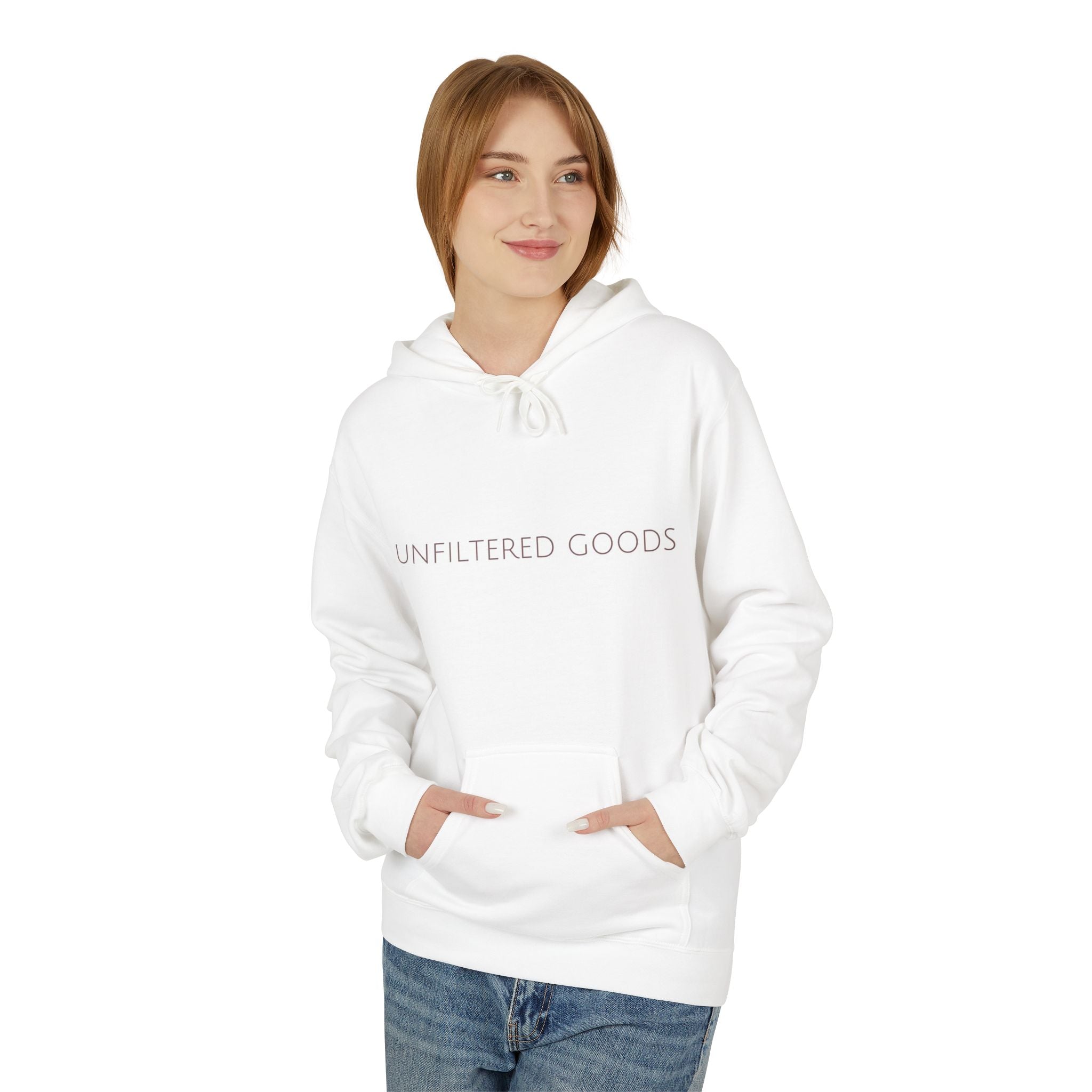 Unfiltered Goods Hoodie — Minimalist Logo Pullover