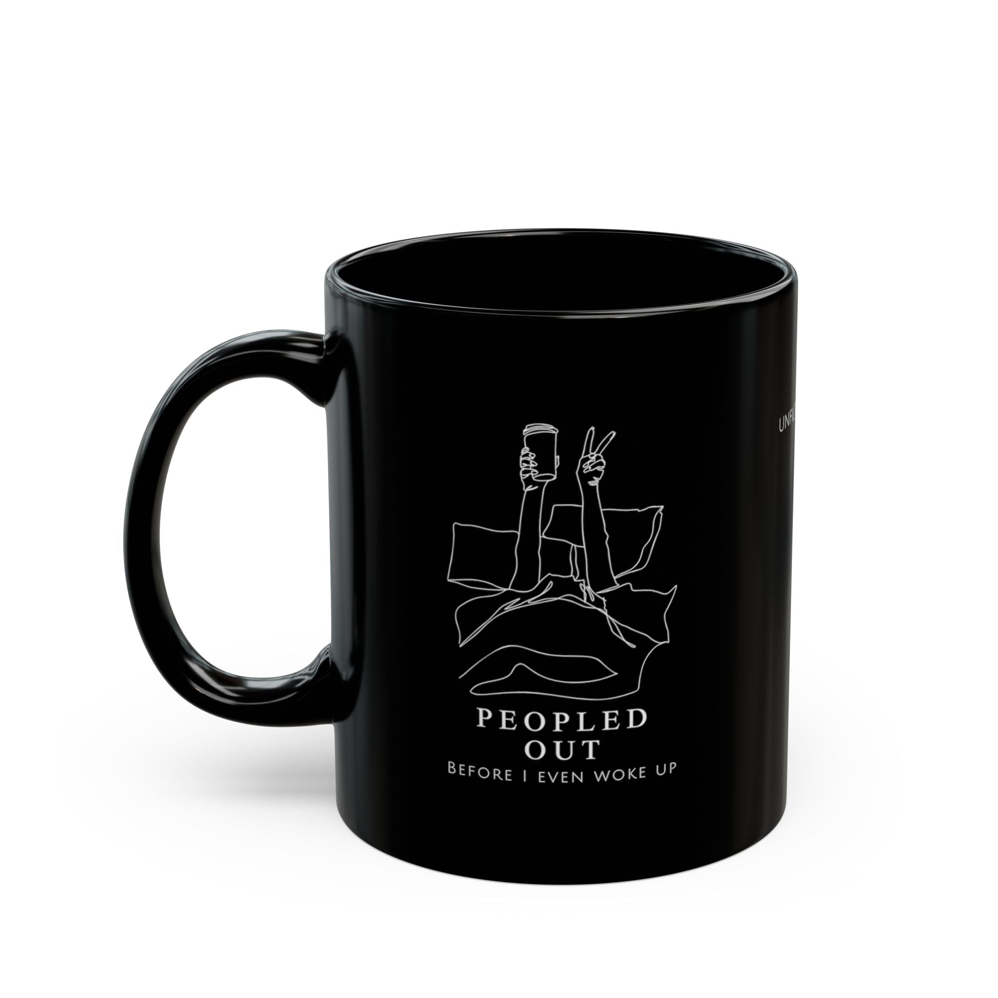 Black Insulated Coffee Mug — "Unfiltered Goods"
