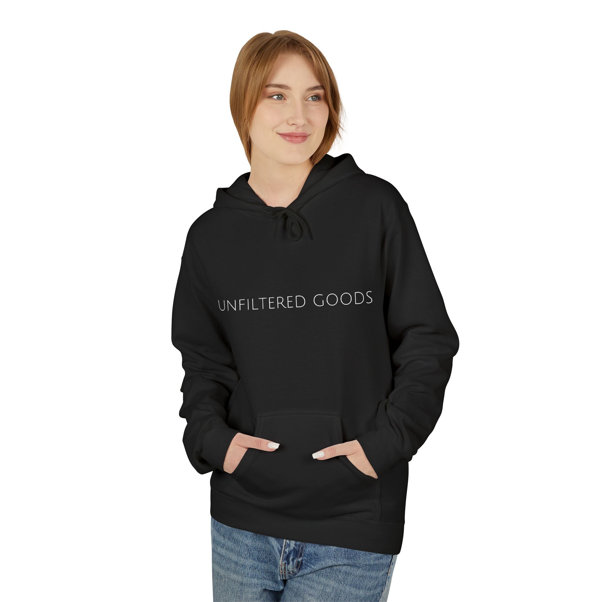 Unfiltered Goods Hoodie — Minimalist Logo Pullover